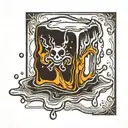 melting ice cube tattoo design idea