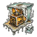 melting ice cube tattoo design idea
