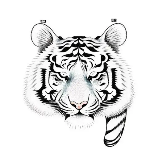 tiger with tail turning into a cherry blossom tree tattoo design idea