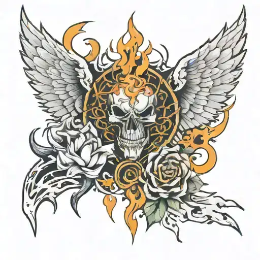 self made between ice and fire tattoo design idea
