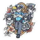 police, family, travel tattoo tattoo design idea