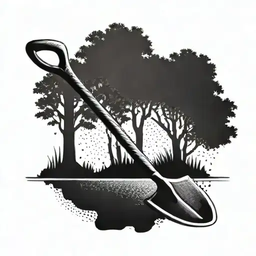 treeplating shovel in the ground paying respect tattoo design idea