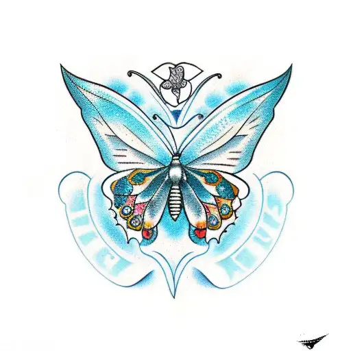 Traditional "Butterfly Life Cycle" Tattoo Idea BlackInk AI