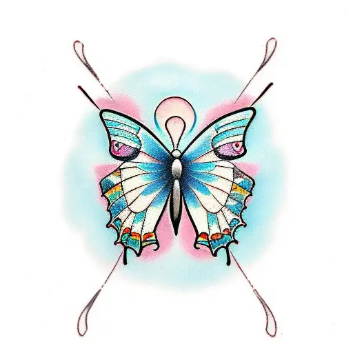 Traditional "Butterfly Life Cycle" Tattoo Idea BlackInk AI