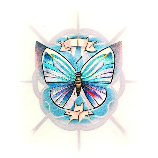 Traditional "Butterfly Life Cycle" Tattoo Idea BlackInk AI