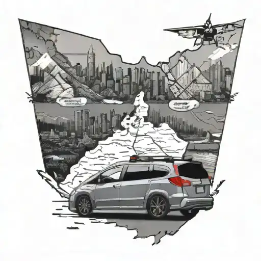 Canada Map>Honda Civic>Delivery Van>Tim Hortons tattoo design idea