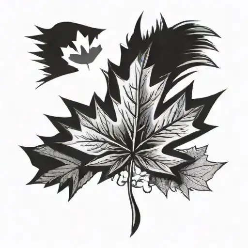 Canada flag maple leaf tattoo design idea
