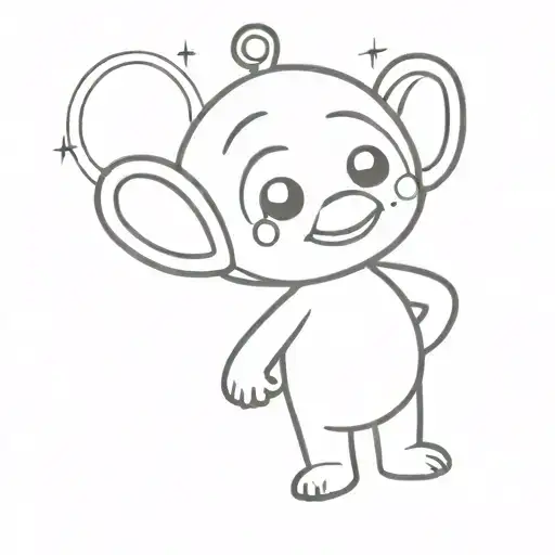 the word "teletubby"  tattoo design idea