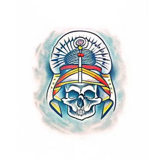 indian skull tattoo design idea