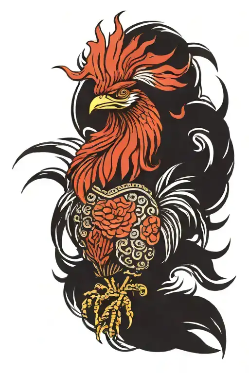 Libra Rooster Chinese Viking tattoo design idea