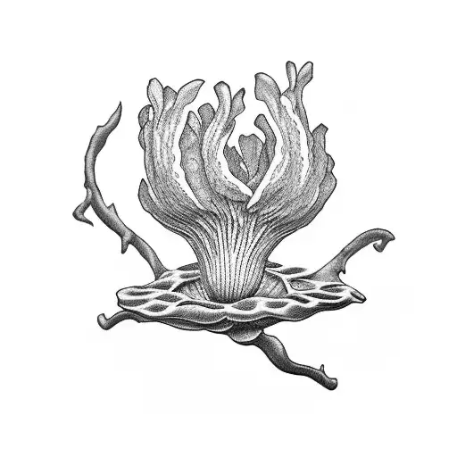 morel mushroom tattoo design idea