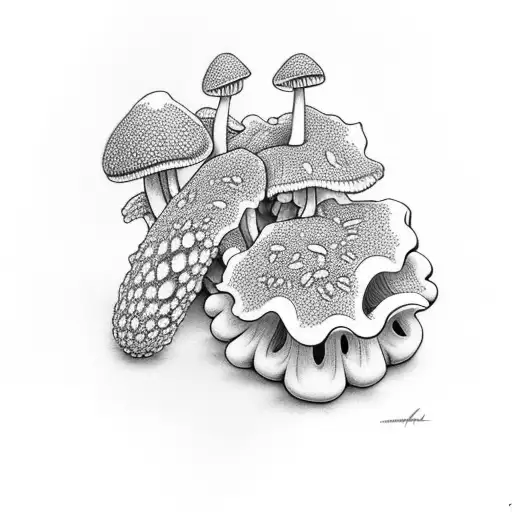 morel mushroom tattoo design idea