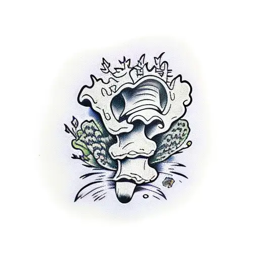 a morel mushroom tattoo design idea
