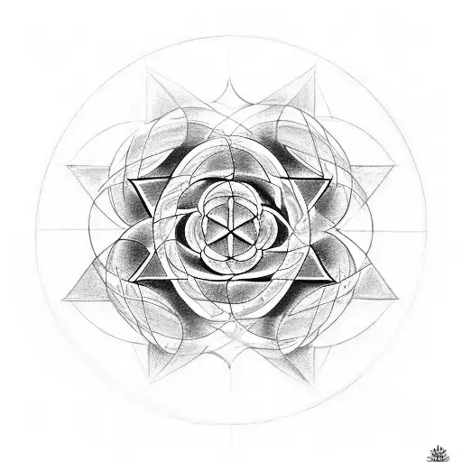 Combine sacred geometry with Wiccan pagan symbols to create a powerful protection sigil tattoo design idea