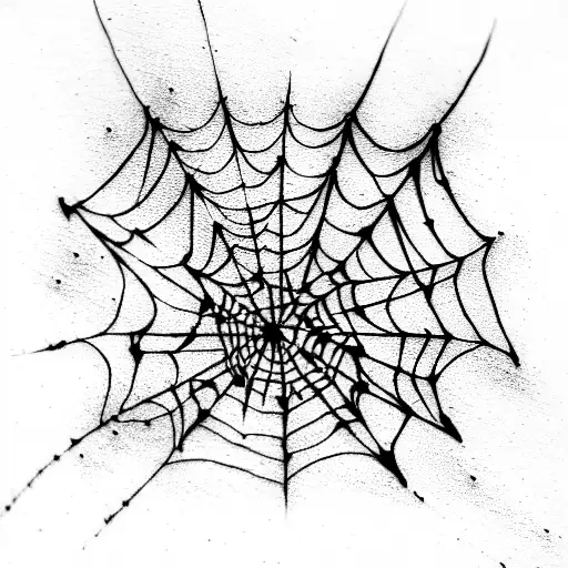 Spider Web on hand tattoo design idea