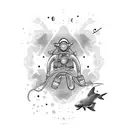 diver diving tattoo design idea