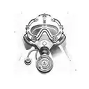 diver diving tattoo design idea