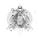 diver diving tattoo design idea