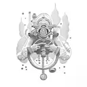 diver diving tattoo design idea