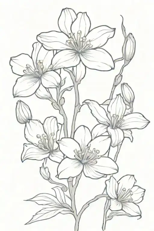 Chrysanthemum, orchid, and carnation flowers growing tattoo design idea