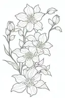 Chrysanthemum, orchid, and carnation flowers growing tattoo design idea