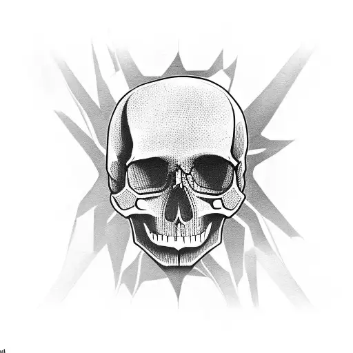 Skull and clock on palm of hand tattoo design idea