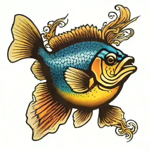 bluegill, catfish, bass  tattoo design idea