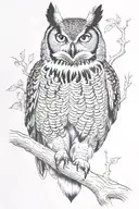 great horned owl tattoo design idea