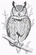 great horned owl tattoo design idea