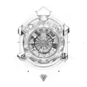 roulette wheel arm sleeve tattoo design idea