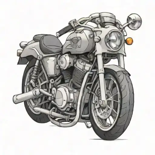 A motorcycle engine with a hidden tribute to Valentine's Day and the name Valeria subtly included tattoo design idea