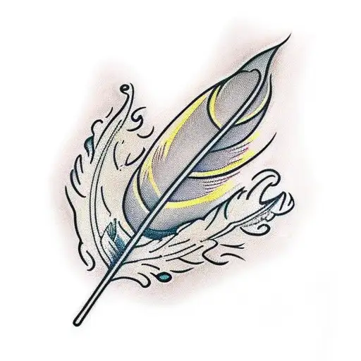 Feather Pen PNG Picture, Cartoon Feather Pen Tattoo, Cartoon Tattoo, Feather  Pen, Tattoo PNG Image For Free Download