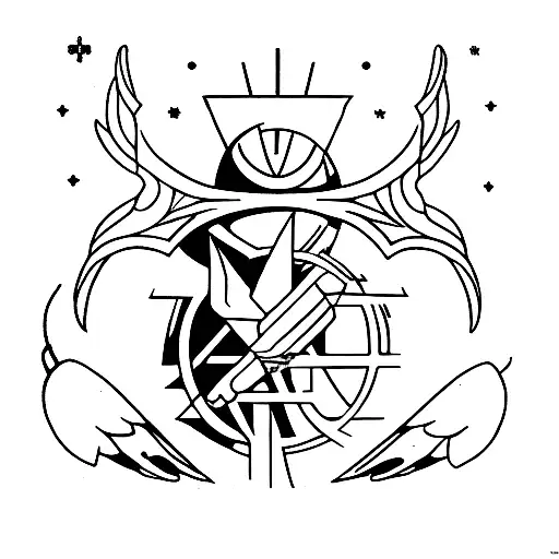 Apollo and Artemis symbols  tattoo design idea