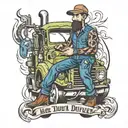 Truck driver tattoo design idea