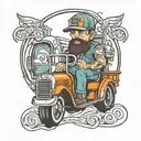 Truck driver tattoo design idea