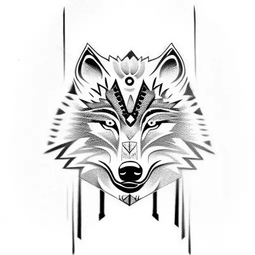 Filipino tribal wolf tattoo serious mouth closed tattoo design idea