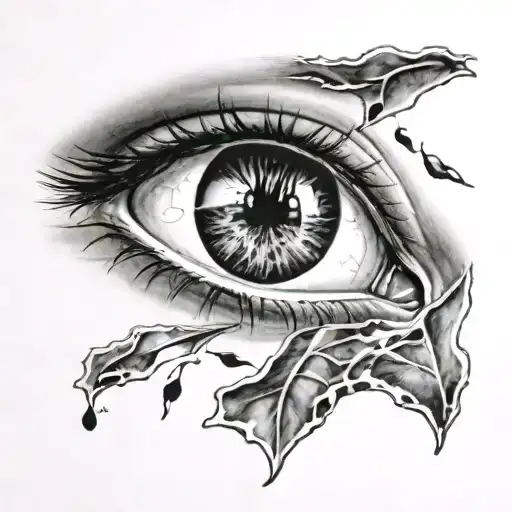 blind eye looking tattoo design idea