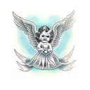 angel with money tattoo design idea