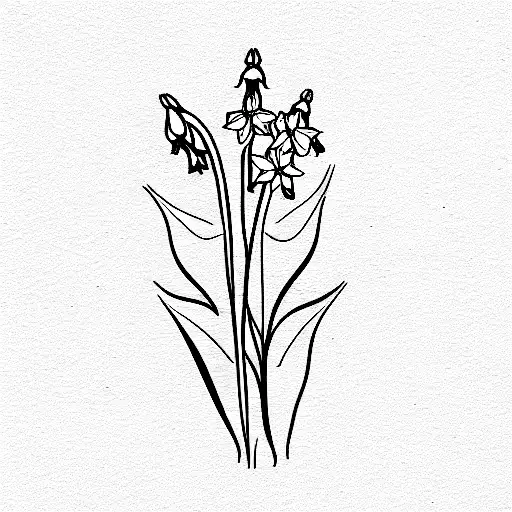 daffodil bluebell and foxglove flowers tattoo design idea