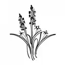 bouquet of daffodil bluebell and foxglove flowers tattoo design idea