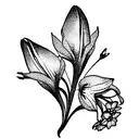 bouquet of daffodil bluebell and foxglove flowers tattoo design idea