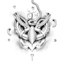 Heart with a Viper tattoo design idea