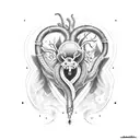 Heart with a Viper tattoo design idea