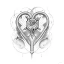 Heart with a Viper tattoo design idea
