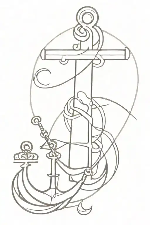 anchor and hanuman gada tattoo design idea