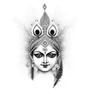 flute with peacock feather hanging out written radhe Krishna  tattoo design idea