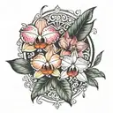 Layla & Cattleya name intertwined tattoo design idea