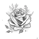 Drake with flowers tattoo design idea