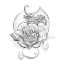 Drake with flowers tattoo design idea
