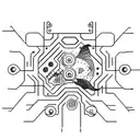 A sketch-style tattoo of a computer circuit board morphing into a school of fish swimming in a cybernetic ocean tattoo design idea